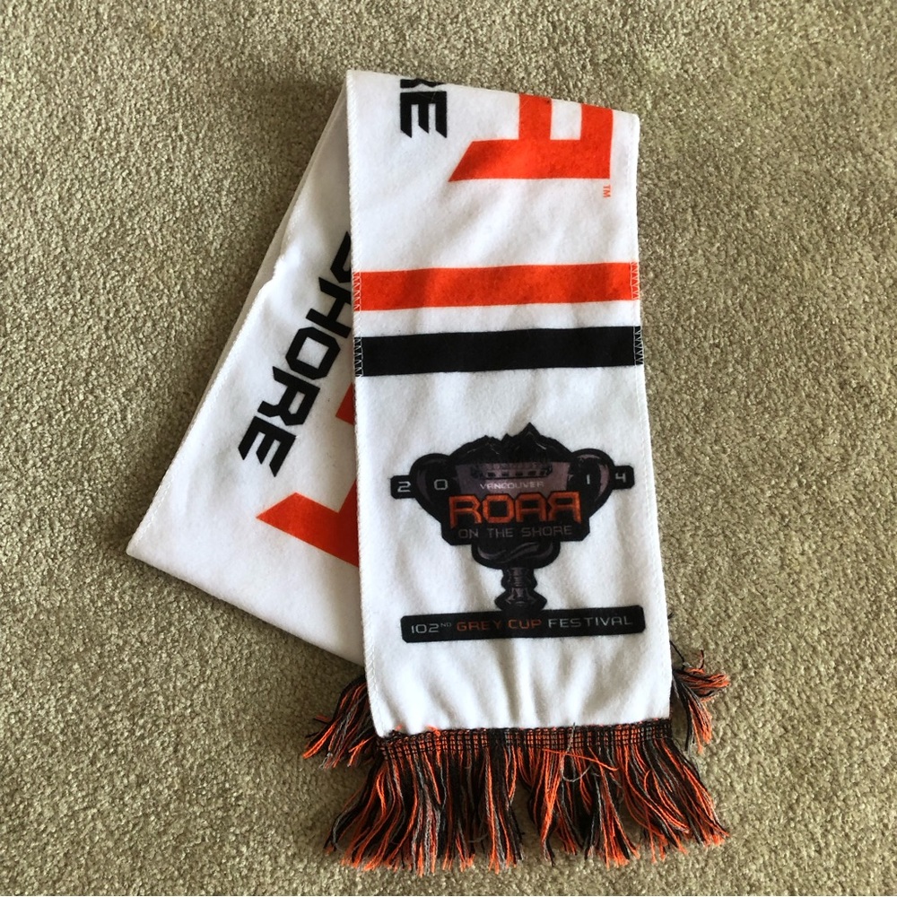 Vancouver 102nd Grey Cup  Roar on the shore.  Scarf never worn on display…